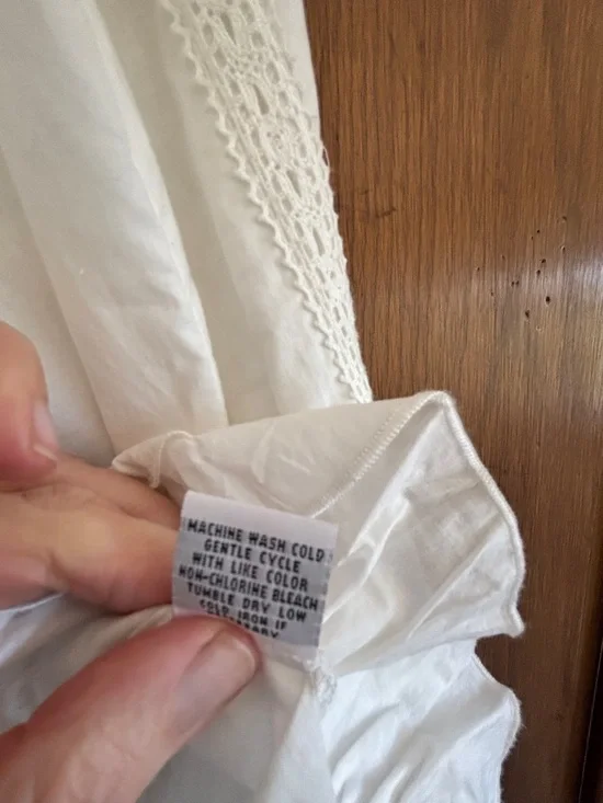 White Ruffled Button-Front Blouse - Picture 9 of 9